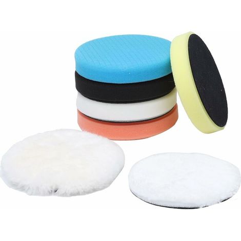 Set di 7 tamponi lucidanti da 150 mm, kit per lucidatura auto, kit di spugne per lucidatura auto, set di tamponi per lucidatura auto