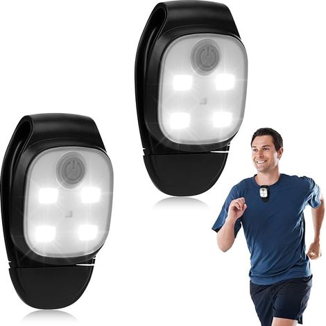 Lampe à pince USB 1/2" - Lumière blanche et rouge pour la course à pied, le camping et les activités de plein air rechargeable et portable. - AquaForge