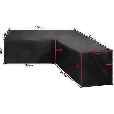 Patio Furniture Covers Heavy Duty Outdoor Sectional Sofa Cover, Waterproof 100% Patio Sectional Couch Cover, V-shaped Lawn Patio Furniture Cove-300X300X98cm- (1/3)