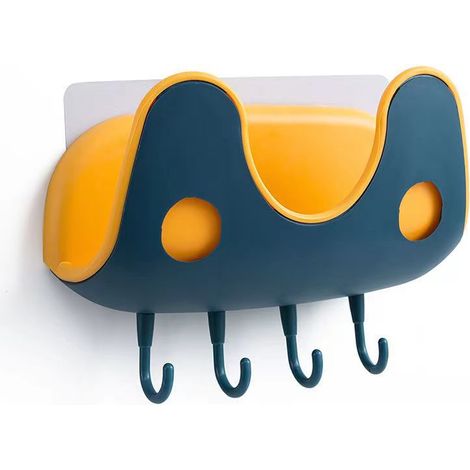 Blue Yellow Holder Lid Pouch Wall Mounted Self-adhesive Lid Holder Wall Mounted Organizer Lids Organ (1/5)