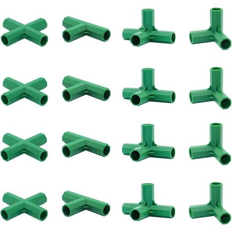 Gewächshausrahmenverbinder Gewächshausteile Gewächshausbau 4 verschiedene Typen 16 mm Innendurchmesser Grün (1/5)