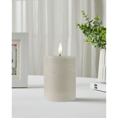 Eglo LED Kerze Leskino warmweiß 10 x Ø 7,5 cm taupe