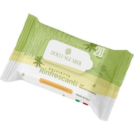 TRADE SHOP - Set 24pz Da 20 Salviette Rinfrescanti Con Olio Di Citronella Allontana Zanzare 014924a - (1/2)