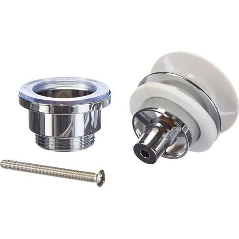 Automatic bathroom drain plug M20509W, pop-up sink stopper, white (1/2)