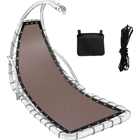 Tissu de rechange pour balancelle suspendue, installation facile, tissu confortable et résistant aux intempéries, pour hamac de jardin et terrasse, marron (64 x 197 x 23 cm) (1/5)