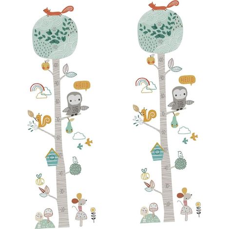 Stickers muraux Animaux de la forêt couleurs assorties lot (1/5)
