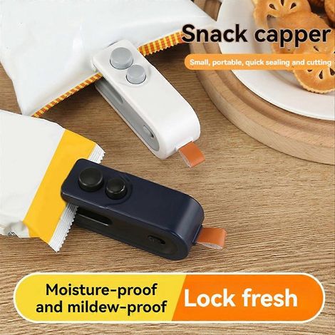 2-in-1 Mini-Beutelverschließer, USB-aufladbar, Weiß (1/5)