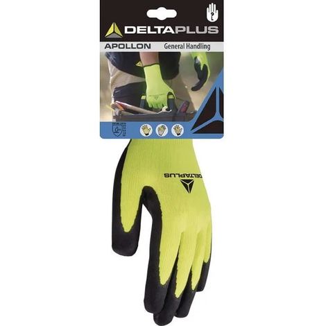 Guanti di protezione delta-plus gants pes jaune latex noir traspiranti grip