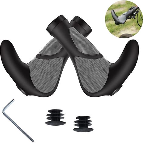 1 paire de poignées de guidon de vélo, design ergonomique, double verrouillage en aluminium, poignées pour VTT, poignées pliables pour vélos urbains de descente, poignées pour trottinette (1/4)
