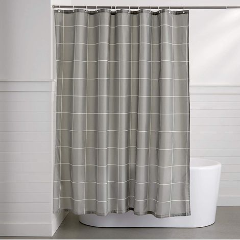 Filiyano-Rideau de douche en tissu simple avec velcro - 72 x 72 pouces (1/4)