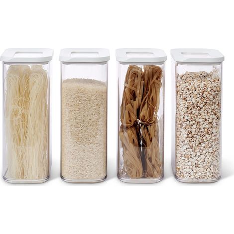 Ensemble de 4 Boîte Conservation Alimentaire Modula - Boîte Cuisine avec Couvercle - Rangement Cuisine - Empilable (1/5)
