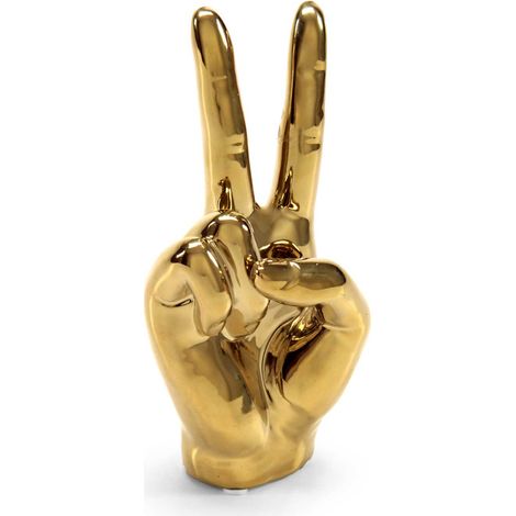STATUA DECORATIVA MANO 9X7X19 CM IN COLORE ORO (1/2)