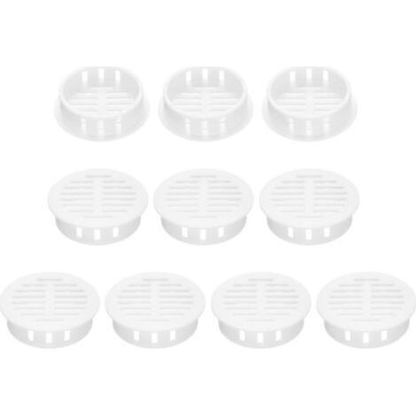 Lot de 10 Grilles D Aération Circulaires - Plastique ABS Blanc - Diamètre 100 mm - Pour Salle De Bain Cuisine Bureau Armoire