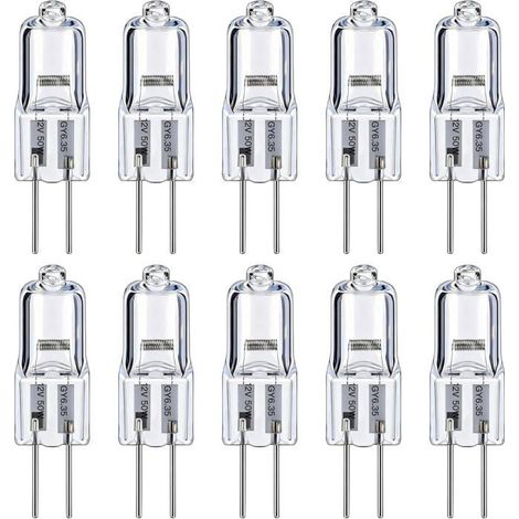 Ampoules Halogènes G4 50W 12V Blanc Chaud 2800K,Lot De 10 Ampoule G4 Dimmable Sans Scintillement,Haute Luminosité,Ampoule Ho[CA65] (1/5)