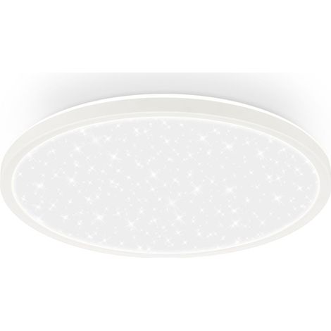 Briloner LED Deckenlampe Sternenhimmel 30x4 cm Rund 18W 2400lm 4000K Neutralweiß Backlight Weiß - Deckenleuchte Wohnzimmer Schlafzimmer Büro