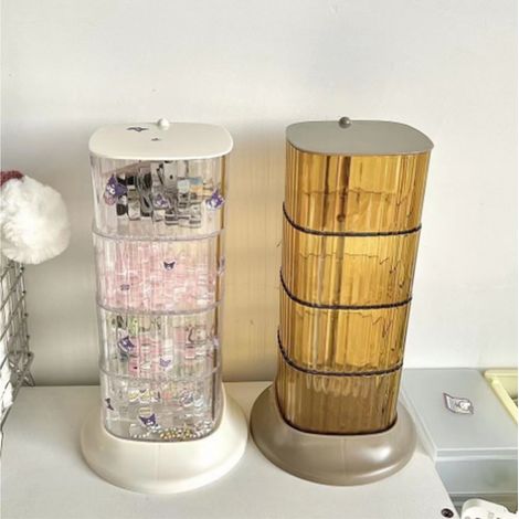 Aufbewahrungsbox für Schmuck, Haarspangen und Haargummis, transparente, staubdichte Aufbewahrungsbox fürs Büro, weiß, ideal für Schlafzimmer oder Studentenwohnheim. (1/5)