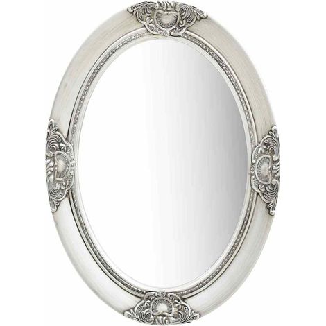 Miroir mural style baroque 50x70 cm Argenté (1/5)