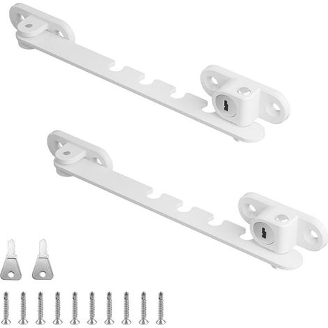 2 Pièces Bloque Fenetre, Acier Inoxydable Bloc Fenetre, Angle Réglable en 5 Positions Bloc Fenetre Ouverte, Blanc Bloque Fenetre Ouverte, Utilisé pour Régler L'angle D'ouverture des Fenêtres (1/5)