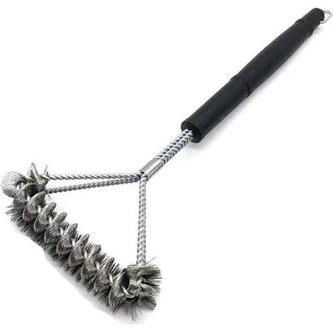 Brosse combinée pour barbecue (fil et spirale) - Brosse de nettoyage sûre et efficace pour barbecues à gaz, en porcelaine et au charbon de bois - Accessoires pour barbecue (1/3)