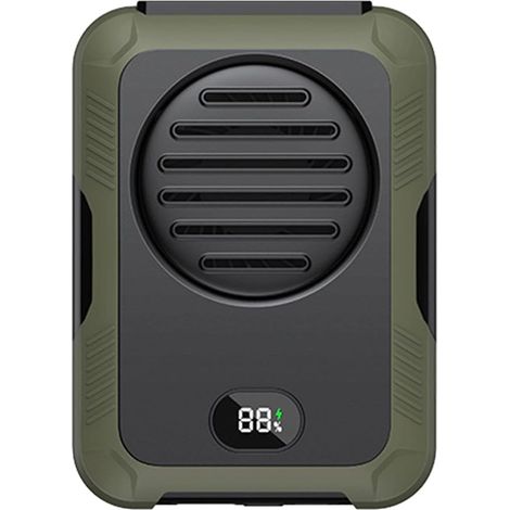 2000mAh Portable Waist Clip Fan, USB Rechargeable Mini Neck Fan, Belt Fan, Wearable Belt Fan for T-Shirts, Jackets, Hiking, Cycling (Green)