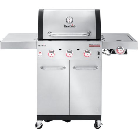 Char-Broil – Barbecue à gaz 3 brûleurs inox – Système Tru-Infrared™ pour cuisson juteuse – Allumage électronique SureFire® – Couvercle inox avec thermomètre