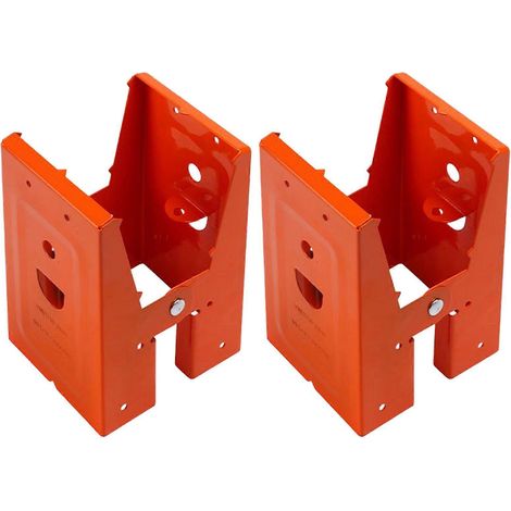 Lot de 2 supports de tréteaux robustes pour bois (2x4) - Supports d'établi portables en acier avec trous pré-percés pour garage (1/5)