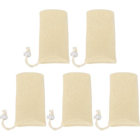 5 pièces Pochettes Exfoliantes en Tissu Doux, Multifonctionnelles avec Cordon pour Douche et Spa, Couleur Sable (1/5)
