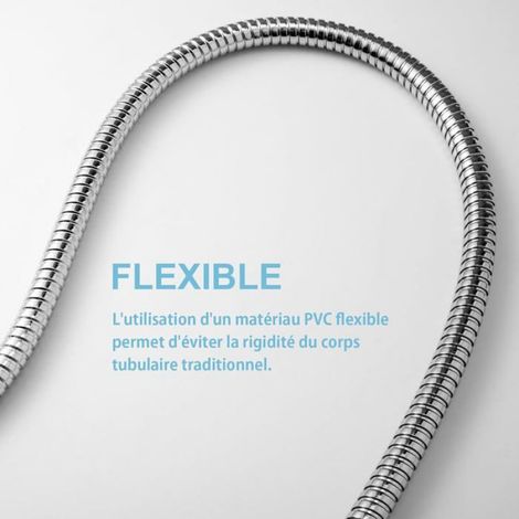 Flexible de Douche Inox 2m Anti-Torsion Haute Pression Tuyau Remplacement Chromé Pour Salle de Bains (1/5)