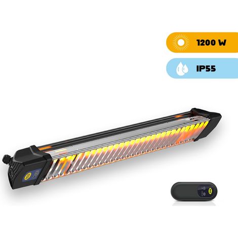 Chauffage Infrarouge Intérieur Extérieur Télécommande Prise Schuko Iris 1200W (1/5)