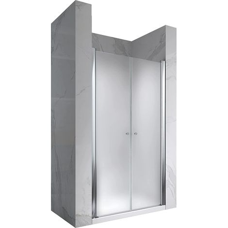 Porte de douche 80x180 cm verre opaque 6 mm – Ajustable 80 à 84 cm – Traitement NANO anti-calcaire – Ouverture intérieure/extérieure – Cadentro (1/4)