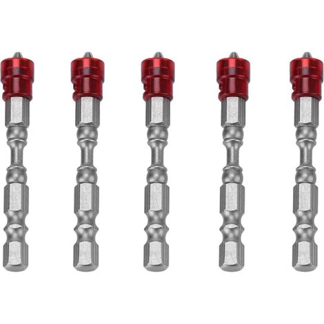 Jeu de 5 embouts de tournevis magnétiques en acier S2, tête cruciforme PH2, tige de 64,5 cm pour vis à plaques de plâtre, entraînement magnétique antidérapant, perceuse (1/5)