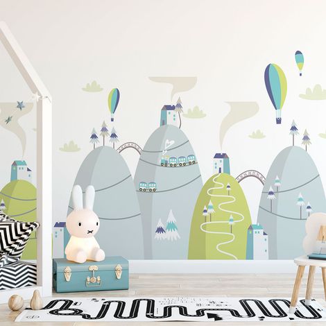Stickers montagnes scandinaves montgolfières époustouflantes 40 x 60 cm (1/5)