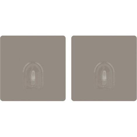 Lot de 2 Crochets adhésifs mural repositionnables Taupe MSV
