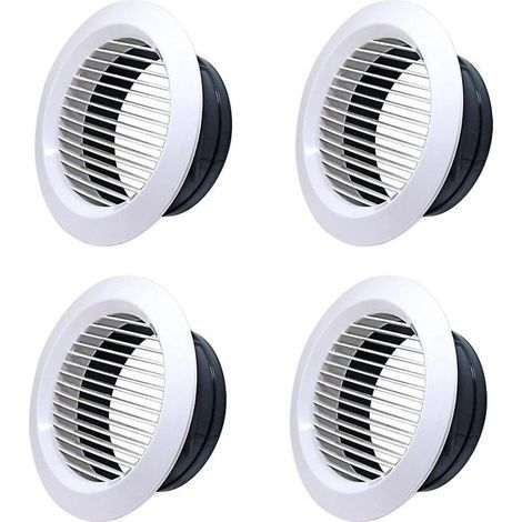 Grilles d'aération rondes pour système de ventilation intérieure - Plastique, 118 mm, lot de 4 (1/5)