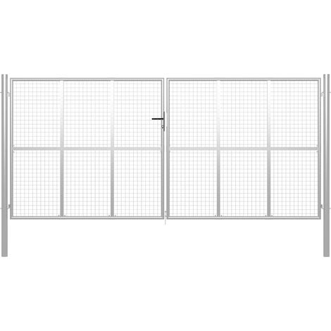 Gartenpforte aus galvanisiertem Stahl 415x225 cm Silber