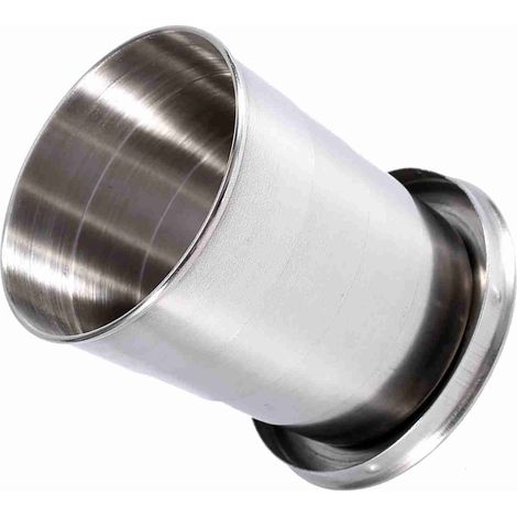Gobelet de voyage pliable en acier inoxydable, tailles S/M/L, porte-clés de camping, rétractable et télescopique (1/5)