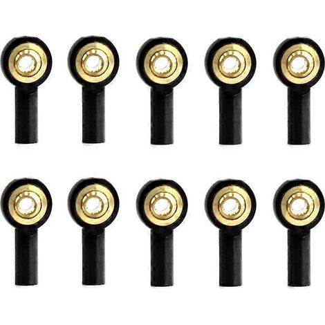 10 embouts de biellette de direction métalliques M2 pour pièces de mise à niveau de voitures et bateaux RC, noirs (1/5)