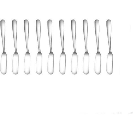 Cuchillo para mantequilla, 10 piezas, Acero inoxidable, Cuchillo para untar crema de pastel, Para queso frío, mantequilla, 16,5 cm, Plateado (1/5)