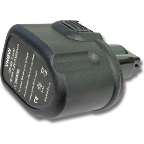 vhbw Akku kompatibel mit DeWalt DW920, DW920K, DW920K-2, DW920K2, DW925, DW925K, DW925K-2 Elektrowerkzeug (3300 mAh, NiMH, 7,2 V) (1/2)