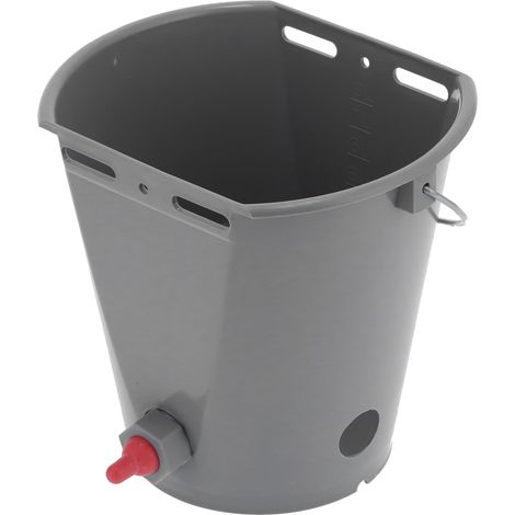 Seau d'alimentation de 8 L avec 2 tétines, accessoire d'élevage, gris, pour agneaux