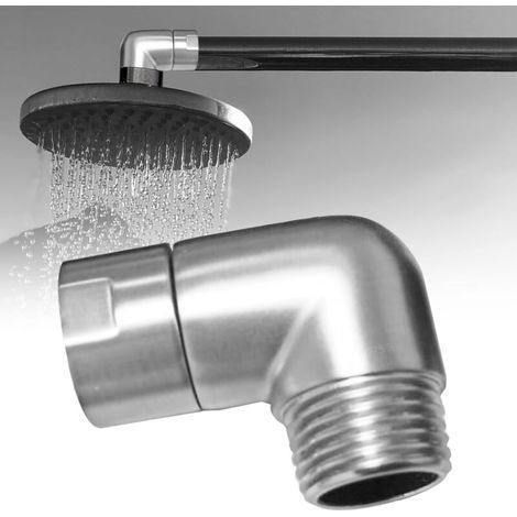Adaptateur de bras de douche à 90 degrés, adaptateur de coude d'extension de pommeau de douche, connecteur de tuyau de douche pour douche à main (1/5)