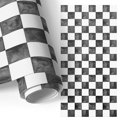Möbelfolie - Klebefolie für Möbel - Selbstklebefolie - Dekorfolie - Küchenfronten bekleben - Schachbrettmuster 50x100 cm