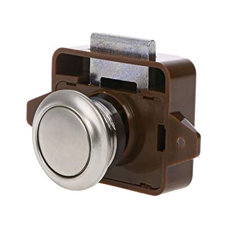 Serrure à bouton-poussoir pour camping-car, Mini serrure à bouton pour placard, armoire, bouton de porte pour la maison, les voitures, les camping-cars, caravanes, Brun (1/5)