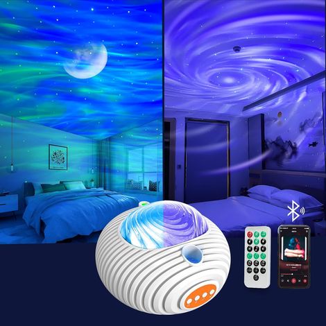 Projecteur Ciel Etoile,Double Effet Lampe Projecteur Galaxie Aurores boréales et voie lactée Projecteur Étoilé avec hautparleur Bluetooth télécommande et minuterie pour enfant et adulte (1/5)