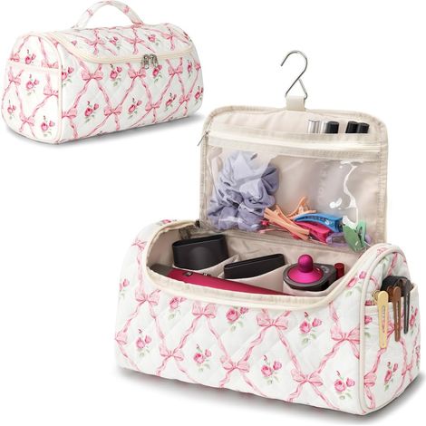 1 Sac de Rangement, Poignée Robuste, Fermeture Éclair, Crochet Métal, Pour Sèche-Cheveux et Accessoires (1/5)