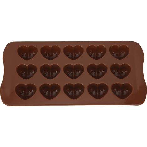 Moule à Chocolat en Silicone 15 Cavités en Forme de Cœur pour DIY et Pâtisserie Rouge (1/5)