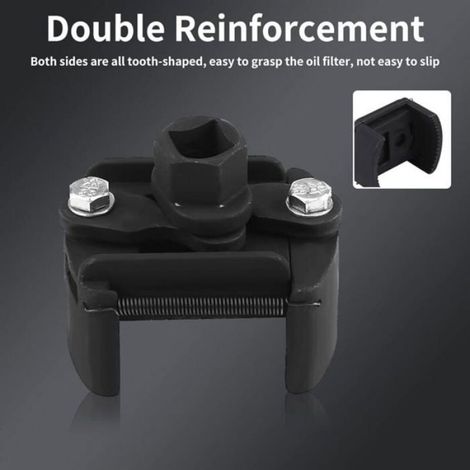 Clé À Filtre À Huile - 2 Mâchoires Réglables - 60 À 80 Mm - Compatible Clé À Cliquet 1/2 Pouces - 1 Pièce (1/4)