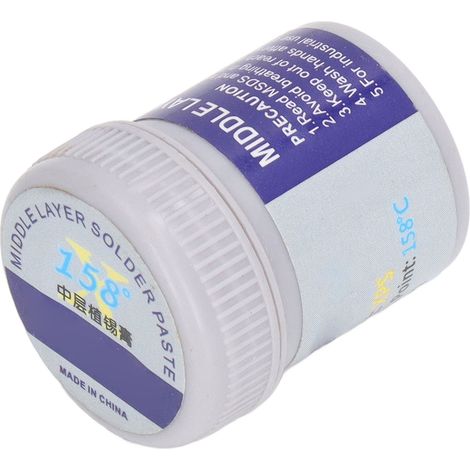 Pâte à souder à basse température 158°C, flux intégré, forte adhérence pour réparation BGA CMS, soudure puissante, précise et fiable (1/5)