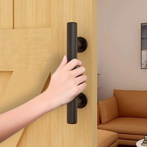 Black Sliding Door Handle Black Door Handle Rustic Sliding Door Hardware Powder Coated Door Handle