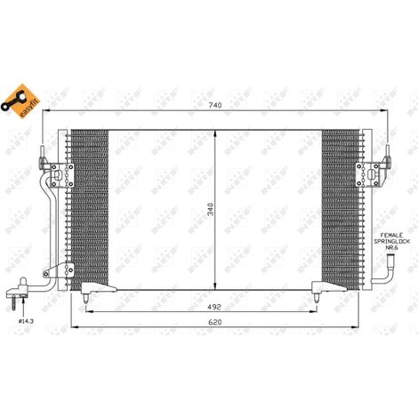 Condenseur, climatisation NRF 35439 CITROËN 6455V8 6455W4 6455Y2 963476580